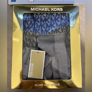 Michael Kors Scarf, hat, glove set in gray